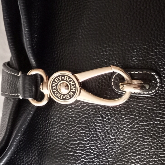 Dooney & Bourke Black Pebble Leather Logo Lock Handbag. - Picture 11 of 16